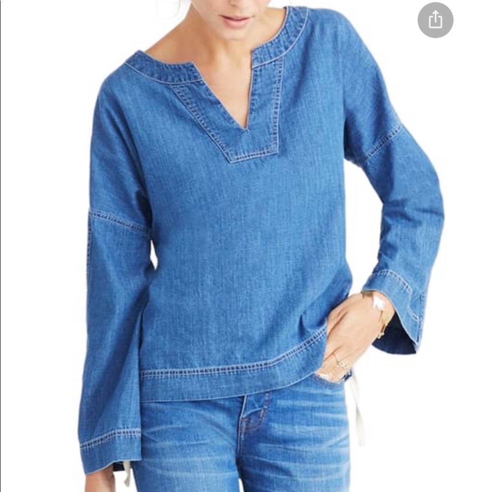 Madewell Lace Up Denim Top